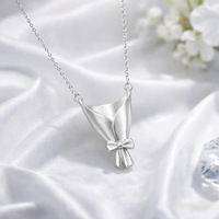Collier DIY en alliage motif floral pour femme, design de niche, pendentif nœud papillon, chaîne en bambou, accessoire polyvalent de luxe léger pour clavicule