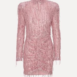 ชุดเดรสสั้นแขนยาวประดับเลื่อมวิบวับสำหรับผู้หญิง สไตล์เซ็กซี่ เหมาะสำหรับออกงานกลางคืน ปี 2025 - Product Image 4