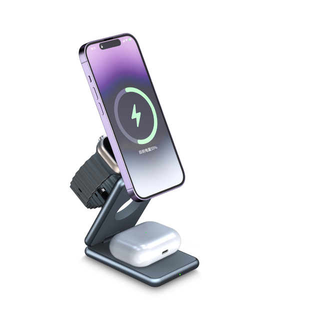 3 in 1 Foldable Magnetic Wireless Charger Multifunction Phone Charging Stand Chargers Wireless Charger