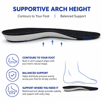 Semelles intérieures sportives en PU hautement élastiques, respirantes et confortables, avec absorption des chocs, en EVA bleu pour chaussures