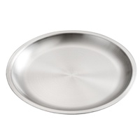 Assiette plate ronde en acier inoxydable 201 de style coréen pour restaurant, idéale pour hot pot, barbecue et viande grillée