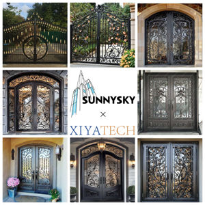 XIYATECH özelleştirilebilir Modern ferforje çift giriş kapıları konut Villa daireler için lüks dış anti-hırsızlık - Product Image 6