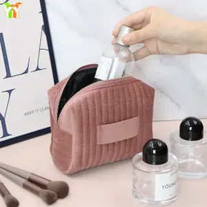 4 Colors Stocked Cloth Towel Bag Pouch Travel Large Capacity Cosmetic Bag Holder with Zipper for Girls