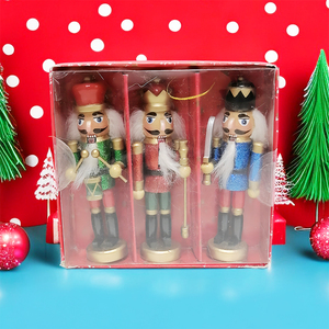 Pequeño rey de madera Cascanueces <span class=keywords><strong>soldado</strong></span> 3/S adorno colgante de <span class=keywords><strong>Navidad</strong></span> adornos navideños elegantes <span class=keywords><strong>figura</strong></span> ornamento - Product Image 6
