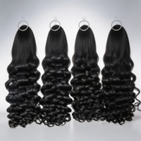 Extensions de cheveux bouclés italiens en plumes, cheveux humains vierges indiens Remy, tissage micro-anneaux, prix d'usine, vente en gros