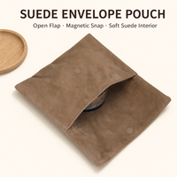 Pochette cadeau en faux daim 25*20cm avec fermoir, personnalisable avec logo imprimé, pour bijoux, cheveux, portefeuille, sac anti-poussière