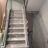 Moderner Wetterfester UV-Geschützter Rostbeständiger Pulverbeschichteter Aluminium U-Kanal Rahmenloser Gehärteter Glas-Treppenhandlauf