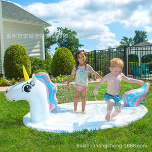 Inflatable Unicorn Water Play Mat For Kids Outdoor Splash Pad PVC Pool Garden Toy - Product Image 1