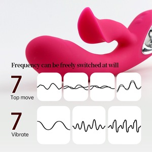 Vibrador silencioso con mango de control de vibración de 7 frecuencias de silicona para el punto G, tipo varita, para adultos. - Product Image 2