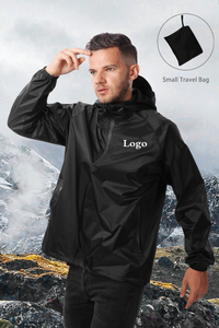 Wholesale Mens 100%Nylon Packable Custom Logo <strong>Waterproof</strong> <strong>Jacket</strong> <strong>Light</strong> Weight Rain <strong>Jacket</strong> - Product Image 3