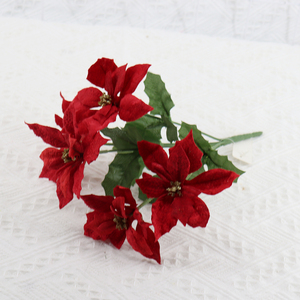Ramo de flores artificiales de terciopelo con purpurina dorada, 5 unidades - Product Image 5