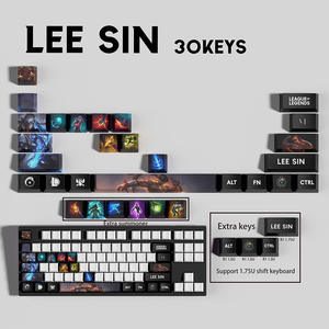 Teclas Personalizadas Yasuo <span class=keywords><strong>Lee</strong></span> Sin, 30 Teclas PBT con Sublimación de Tinta, Perfil OEM, Tema LOL Champion, para Teclado Mecánico de Juegos - Product Image 2