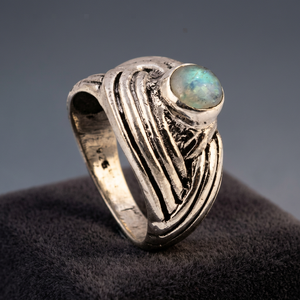 Artpalace 925 Sterling <b>Silver</b> <b>Silver</b> Plated Artisan Design Rainbow Moonstone Bezel Setting Gemstone <b>Rings</b> Unisex Wholesale - Product Image 1