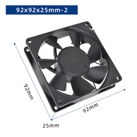 Ventilador Axial de Conducto 9225-2 DC 12/24V, 92x92x25mm, con Rodamientos de Bolas y Aspas de Plástico, OEM/ODM, para Refrigeración de Fuentes de Alimentación