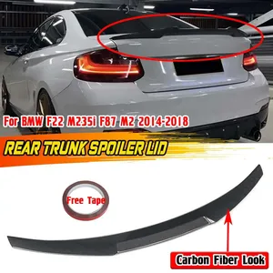 สปอยเลอร์หลังคารถยนต์สีดำ/ลายคาร์บอนไฟเบอร์ รุ่น F87 สำหรับ BMW F22 M235i F87 M2 ปี 2014-2018 สไตล์ M4 - Product Image 1