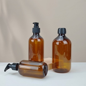 Recycled 300ml 500ml <b>Empty</b> Amber clear Shampoo and Conditioner Set Packaging <b>Plastic</b> Hand Wash PET <b>Bottle</b> With Pump - Product Image 3