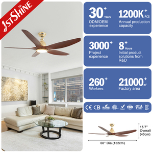 <span class=keywords><strong>Ventilateur</strong></span> de plafond à LED 1stshine <span class=keywords><strong>Ventilateur</strong></span> de plafond intérieur moderne réglable à LED 60 pouces avec télécommande - Product Image 1