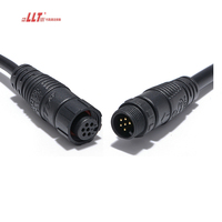 LLT 6 Way Wire M12 Led Outdoor 2 3 4 5 7 8pin IP67 IP65 Waterproof Cable Connector