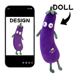 Eggplant-shaped Plush <b>Pillow</b> with PP Cotton Filling Cute Stuffed <b>Animal</b> Long <b>Pillow</b> for Bed Unisex Doll Gift for Parties - Product Image 1