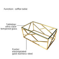 Table basse rectangulaire en acier inoxydable doré, plateau en verre trempé ultra-transparent, mobilier de luxe moderne, décoratif, vente chaude