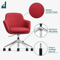 Chaise de bureau ergonomique moderne à dossier bas en tissu vibrant, siège rembourré, chaise de réception pour visiteurs, espace de travail commercial créatif