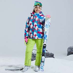 Giacca da sci 2 pezzi da <span class=keywords><strong>ragazzo</strong></span> e pantaloni pesanti giacca da neve con cappuccio giacca da sci impermeabile Set da neve vestiti invernali per bambini - Product Image 5