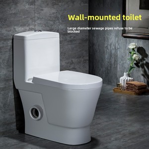 Inodoro de Cerámica Moderno y Minimalista para Colgar en la Pared, con Drenaje Izquierdo-Derecho y <span class=keywords><strong>Descarga</strong></span> Horizontal; Inodoro de Una Pieza con Sifón - Product Image 1