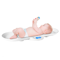 Balance numérique J&R intégrée avec écran LCD, mesure de la taille, palette incurvée, pesée stable, pour nouveau-né, bébé, animal de compagnie, 30 kg, OEM