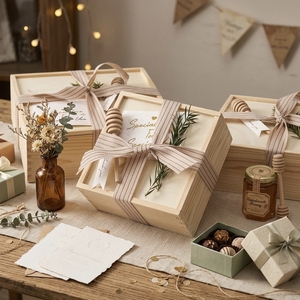 Handmade Wooden <b>Gift</b> <b>Box</b> Square Pine Wood Packaging Mini Small Medium <b>Large</b> Size Storage <b>Box</b> for Perfume Bottle <b>Gift</b> - Product Image 4