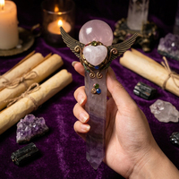 Baguette Magique en Fluorite Faite à la Main, Pierre Naturelle Brute, Accessoire pour Décoration d'Intérieur Moderne et Simple, Cadeau de Collection