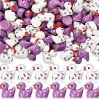 Nouveaux mini-canards DIY pour la collecte de fonds, accessoires en PVC faits à la main, mini-ornements créatifs avec ruban rouge, mini-canards avec ruban de sensibilisation