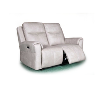 Canapé inclinable 2 places en microfibre beige, canapé moderne en tissu doux à deux places pour salon, décoration intérieure