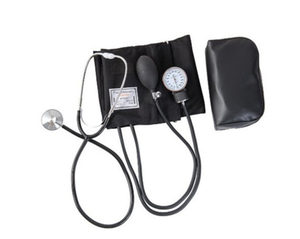 Kit tensiomètre anéroïde 3-en-1 CE et stéthoscope – Moniteur de tension artérielle manuel avec stéthoscope à double tête en acier inoxydable - Product Image 1