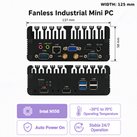 Mini PC Industrial sin Ventilador Intel N150, DC 12V, Intel I226-V 2.5GbE LAN, M.2 2280 NVME, SATA3.0, HDMI 2.0, RS232 COM, DDR4 3200 MHZ