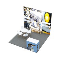 Stands de salon professionnels modulaires portables en aluminium sur mesure de 10x10 pieds avec garantie de 5 ans et impression UV pour les expositions