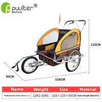 Livraison gratuite offre multifonctionnelle extérieure familiale poussette double pour bébé avec remorque de vélo pliable pour enfants spéciale pour les enfants