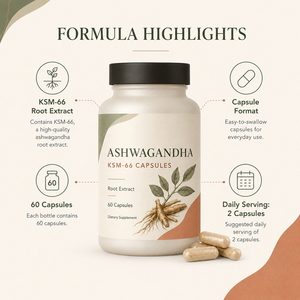 Capsules certifiées KSM66 d'Ashwagandha biologique antioxydante naturelle pour le soutien immunitaire des adultes, la gestion de l'énergie et le soutien du sommeil - Product Image 5