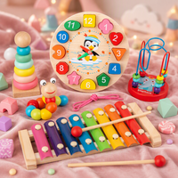Nouvelle boîte à musique en bois pour enfants, jouet éducatif musical pour l'apprentissage précoce, jouet d'entraînement à la coordination œil-main pour garçons et filles, cadeau