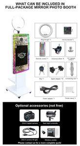 Coque de photomaton miroir intelligente 21,5/32 pouces avec support d'imprimante, machine portable pour photomaton de mariage - Product Image 6