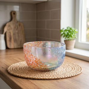 Bougie artistique en cire de soja parfumée dans un bol en verre coloré fait main pour la décoration de la maison, Noël, résistante à la chaleur, ronde - Product Image 3