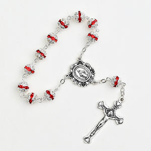 Chapelet fait à la main en perles de <span class=keywords><strong>strass</strong></span> de 8 mm avec médaille de la Vierge Marie et crucifix - Product Image 6