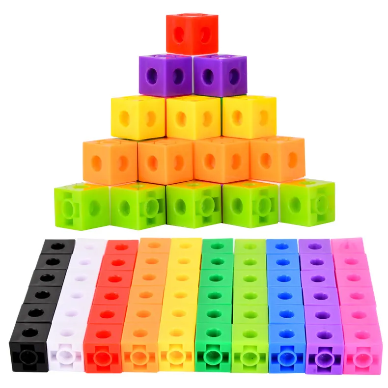 Çocuk plastik eğitim yapı taşları oyuncak yaratıcı yapı küpleri çok renkli yığılmış yapı taşları oyuncak seti
