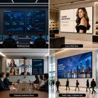 Écran mural vidéo LCD 55 pouces, écran mural vidéo commercial 4K, affichage LCD à cadre étroit pour la surveillance en salle de contrôle
