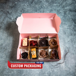 Custom Kraft Paper Bakery Box with Window Die-<b>Cut</b> Design for <b>Cookies</b> Recyclable Self-Erecting Packaging OEM Customizable - Product Image 3