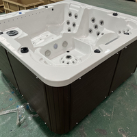 Hydrorelax - Jacuzzi de Lujo de Acrílico Rectangular para 4 Personas, Independiente, Portátil, Ecológico, Moderno, para Exteriores, con Hidromasaje