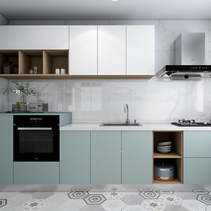 Пользовательские дубовые твердые деревянные шкафы Твердые деревенские домашние кухонные шкафы современные новейшие кухонные шкафы + шкафы мебель стиль - Product Image 6