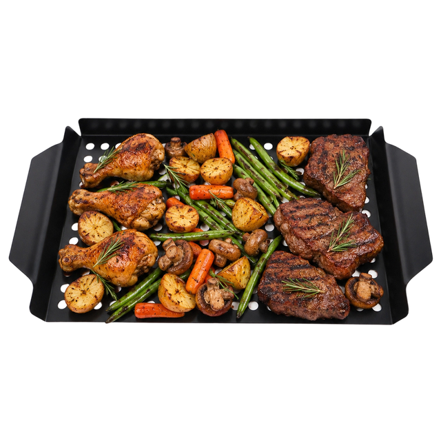 Mini Rectangular Stove Top Grill Pan, Iron Electrodeposited Non-Stick Frying Pan for Indoor BBQ & Searing
