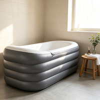 Baignoire gonflable portable en PVC grande taille pour adultes, accessoires de baignoire à glace pliables