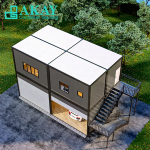 Nuevo apartamento moderno <span class=keywords><strong>de</strong></span> doble capa al aire libre <span class=keywords><strong>garaje</strong></span> + residencia elegante casa prefabricada modular casa contenedor casas prefabricadas - Product Image 1