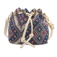 Nouveau Sac Seau Rétro à Bandoulière Unique pour Femme, Style Chinois Ancien, Personnalisé et Tendance, avec Cordon de Serrage